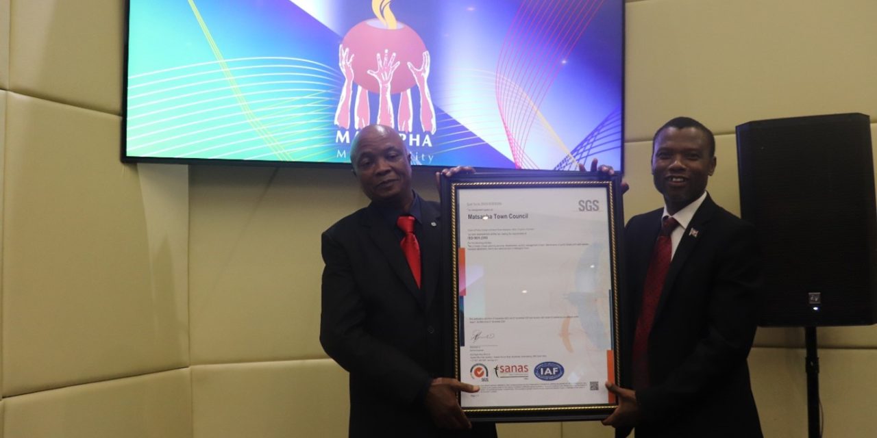 MATSAPHA TOWN COUNCIL GETS IS0 9001:2015 CERTIFIED